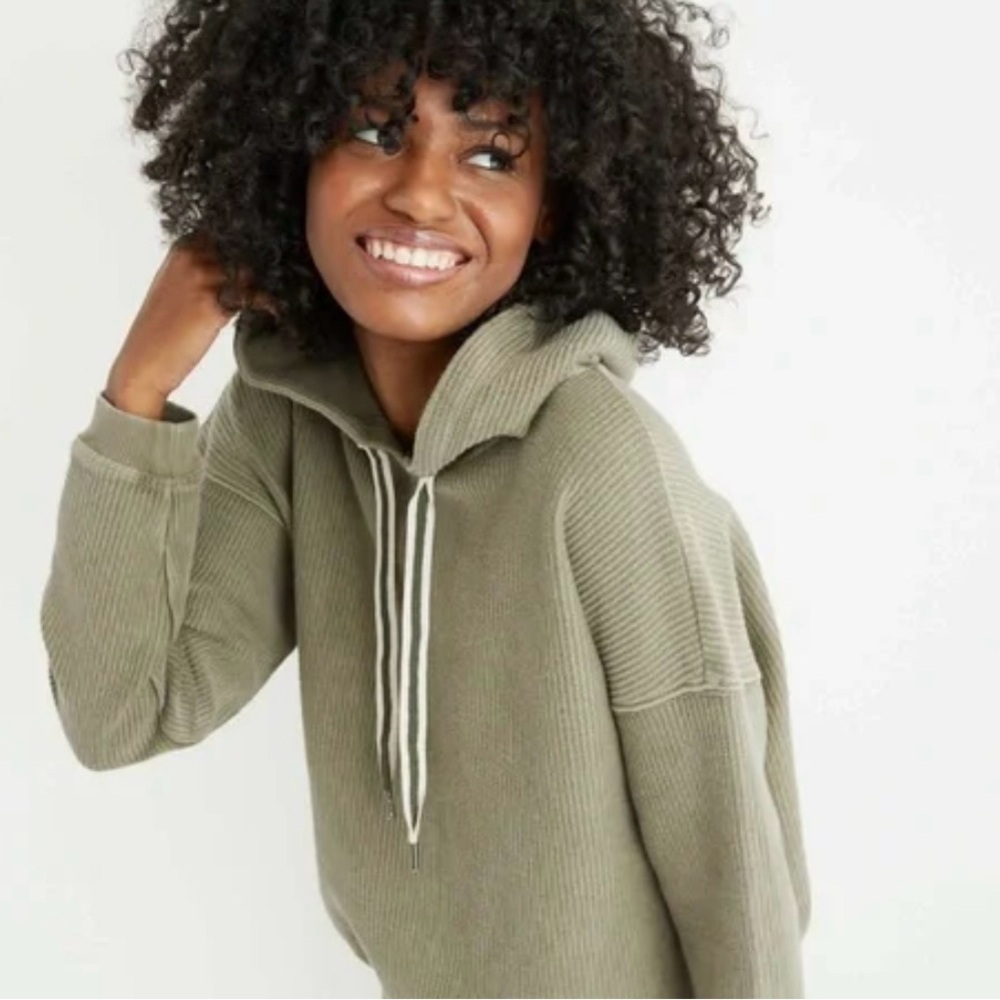 aerie Olive Green Knit Hoodie